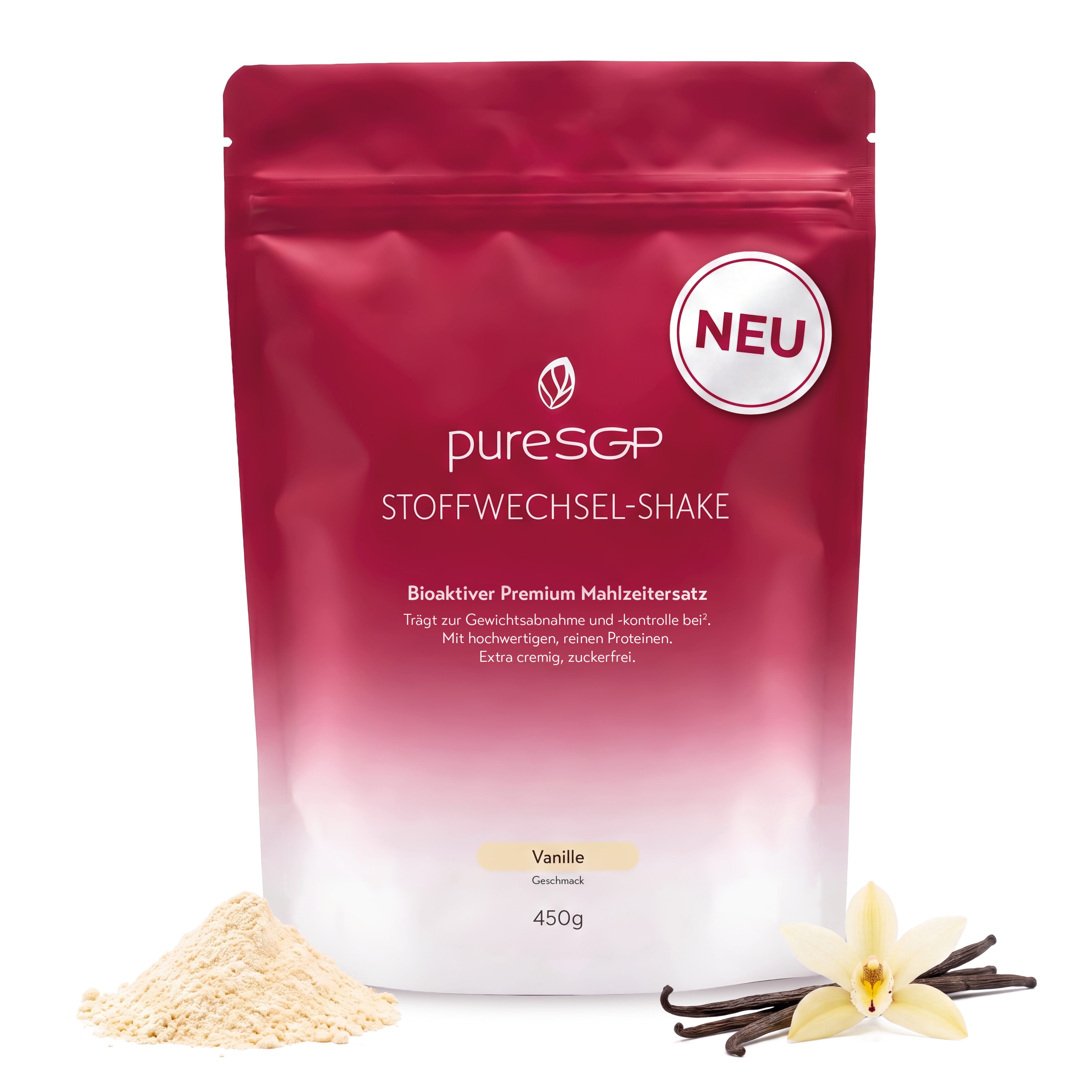 PureSGP Stoffwechsel-Shake Pulver Vanille 450 g