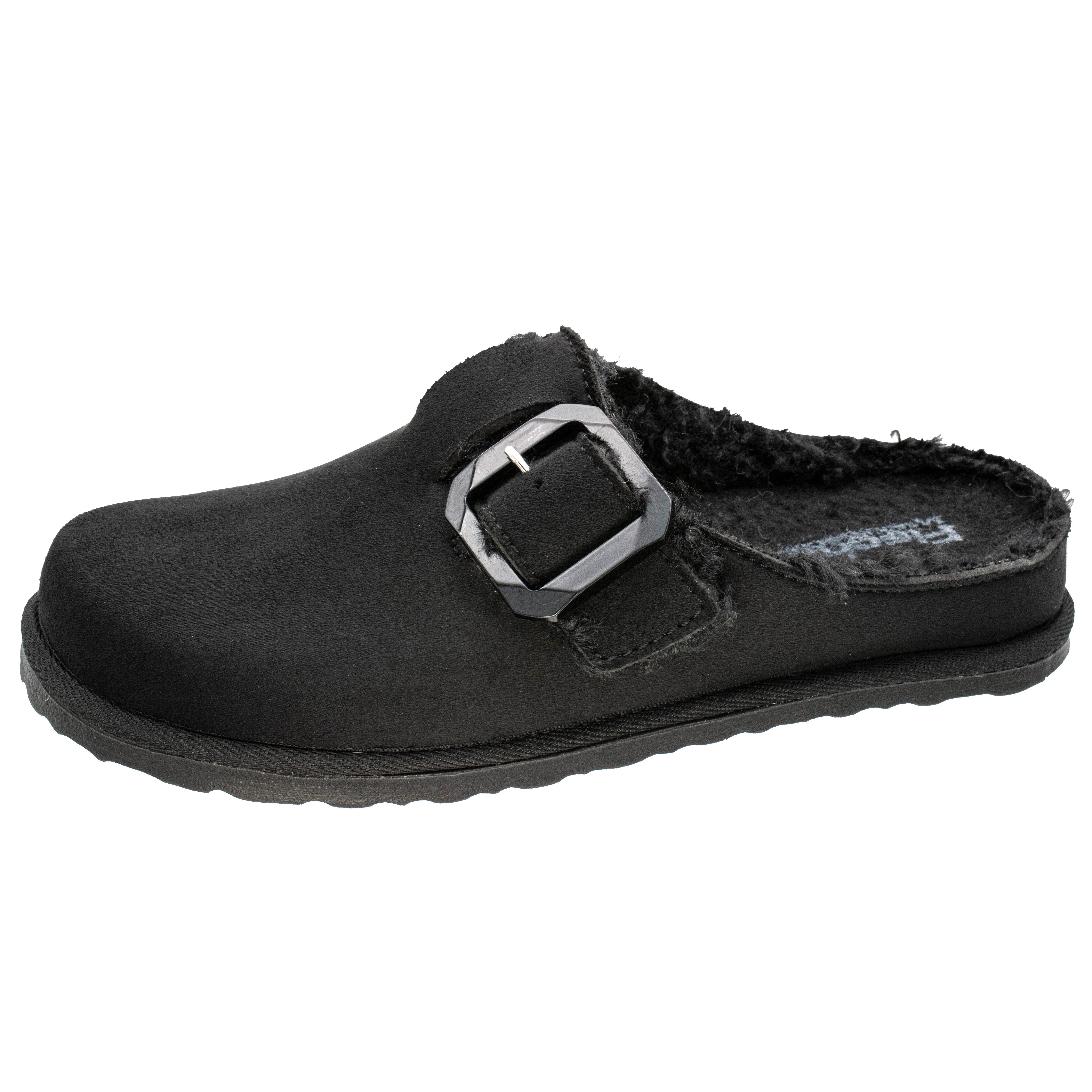 Fischer-Markenschuh Katrin Pantoffel aus Wildlederimitat, mit Plüschfutter, Ledersohle herausnehmbar
