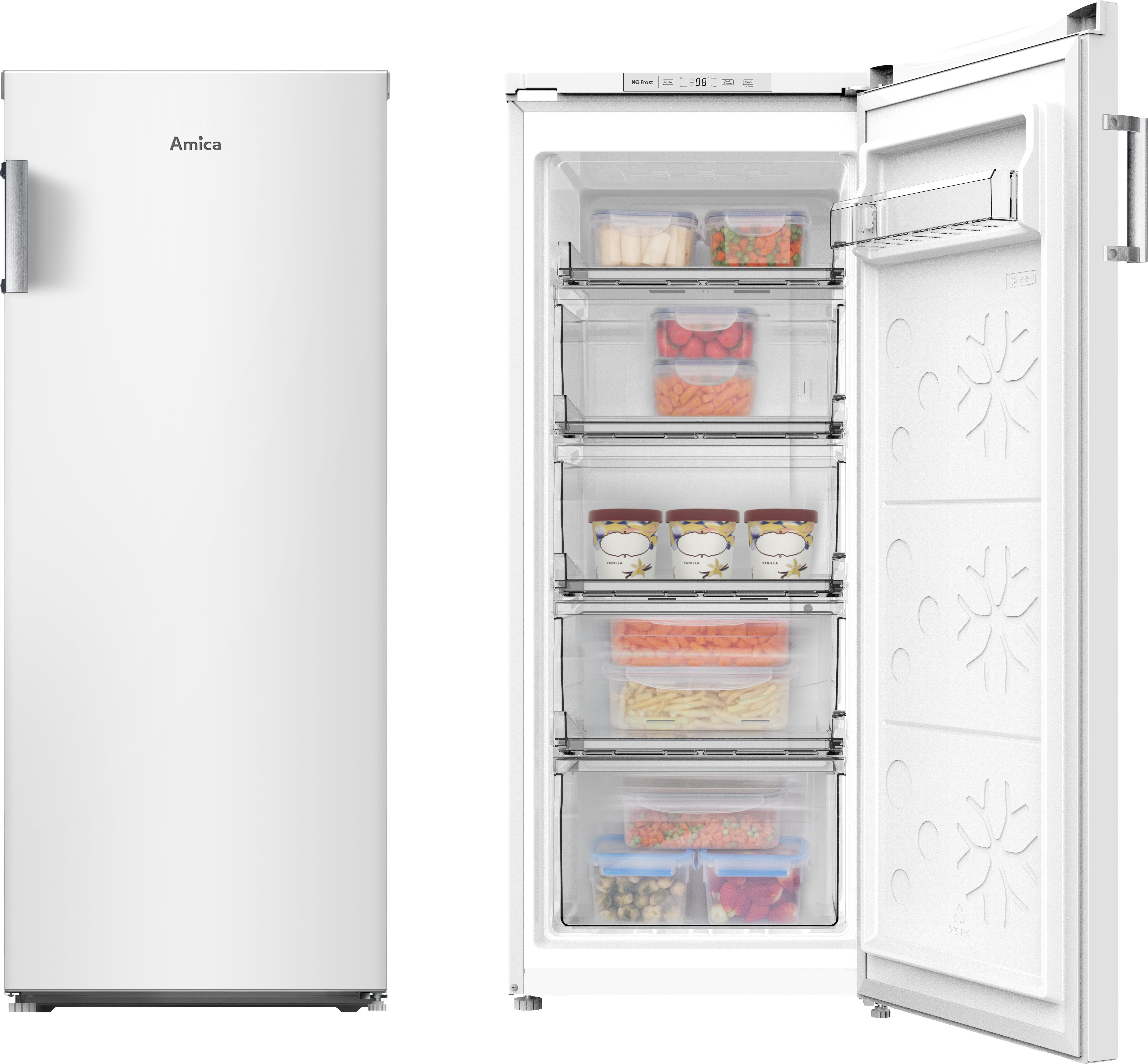 Amica Gefrierschrank GSN 321 105 W, 116 cm hoch, 48 cm breit, NoFrost – nie wieder manuell abtauen