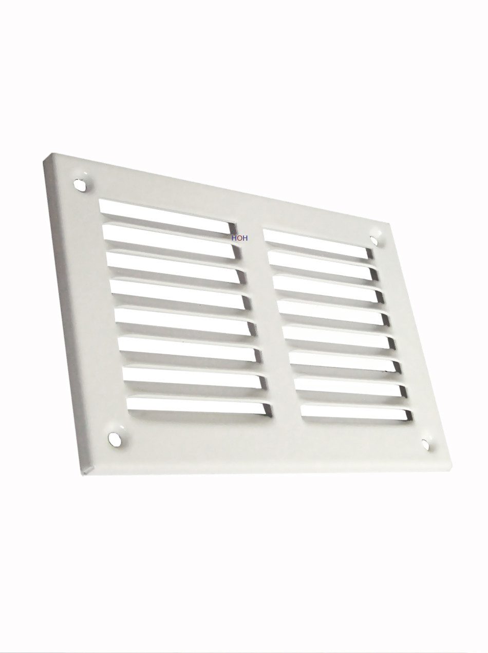 Lüftungsgitter Lüftungsgitter LG 50305 Alu weiß Zuluft Abluftgitter 130 x 90 mm, Weiß pulverbeschichtet
