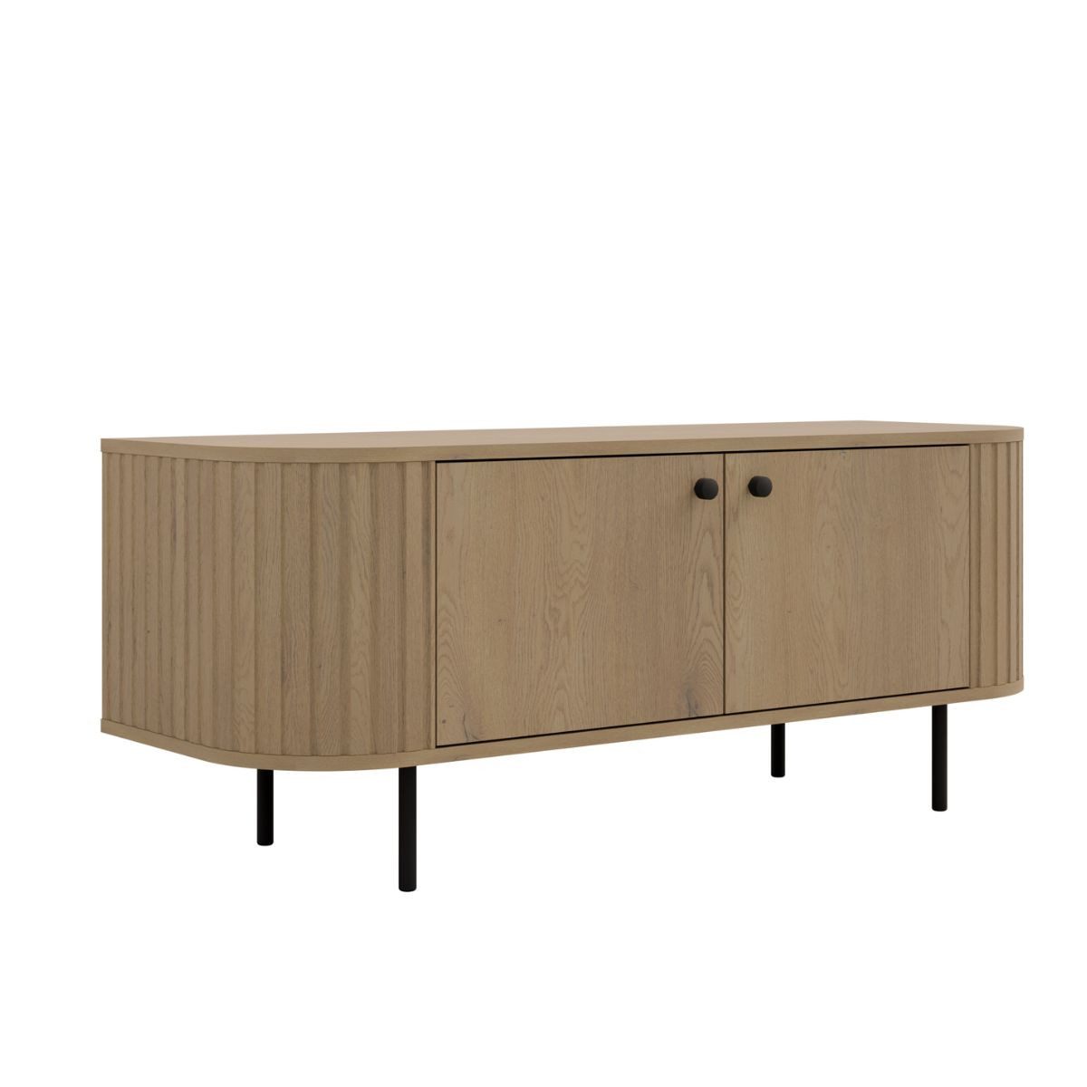 Compleo TV-Schrank klein 123 cm, Natual Stil Japandi, zwei Türen ZANTO