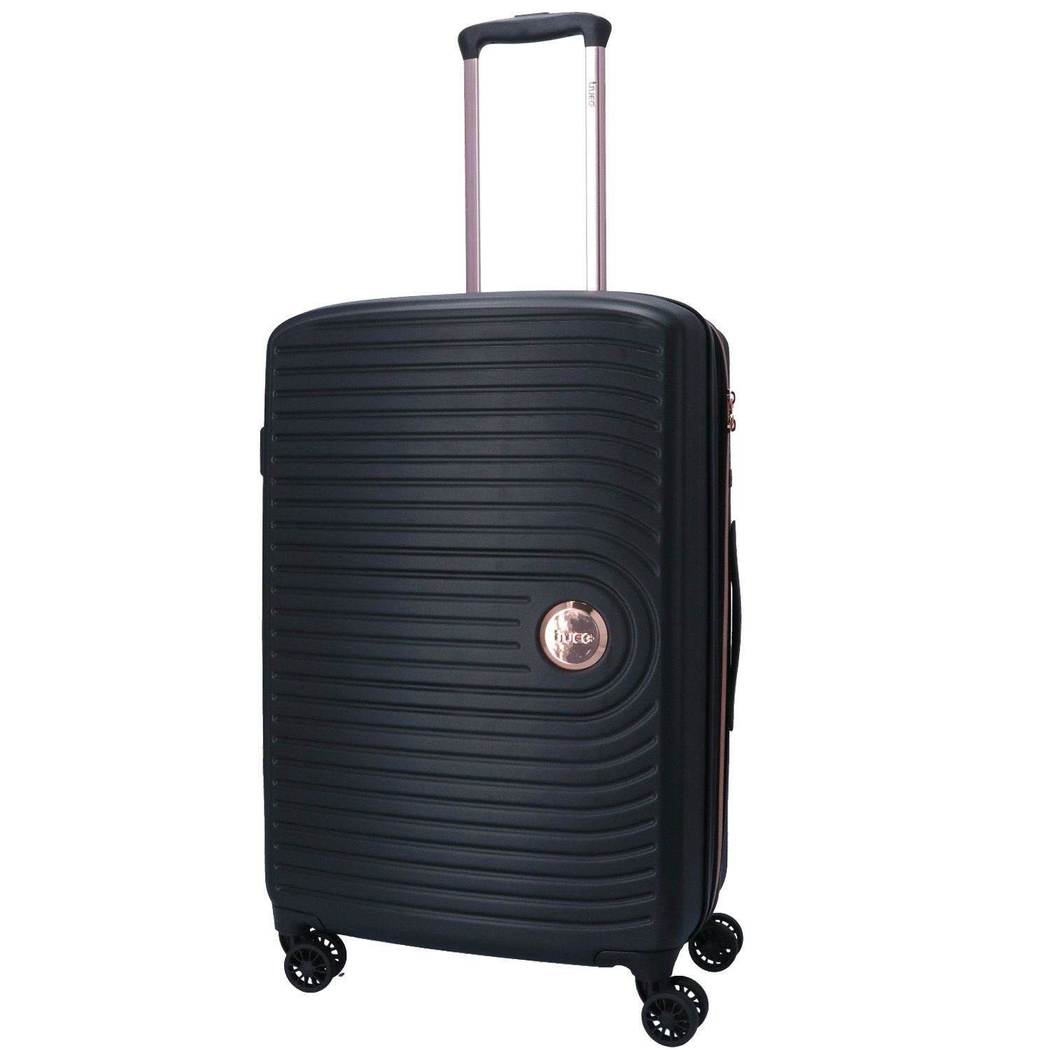 TheTrueC Koffer TheTrueC 4 Rollen Koffer 67cm Prag Black/ Rose, 4 Rollen Rollen