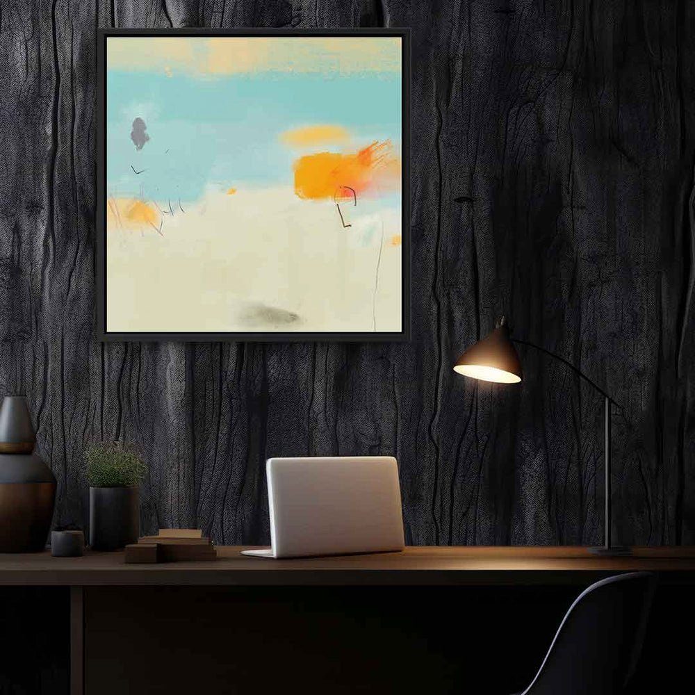 DOTCOMCANVAS® Leinwandbild Woody Allen's Mutter, Leinwandbild beige blau moderne abstrakte Kunst Druck Wandbild