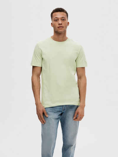 SELECTED HOMME T-Shirt Weiches Rundhals T-Shirt Basic Cotton Shirt Regular SLHAXEL 7024 in Grün