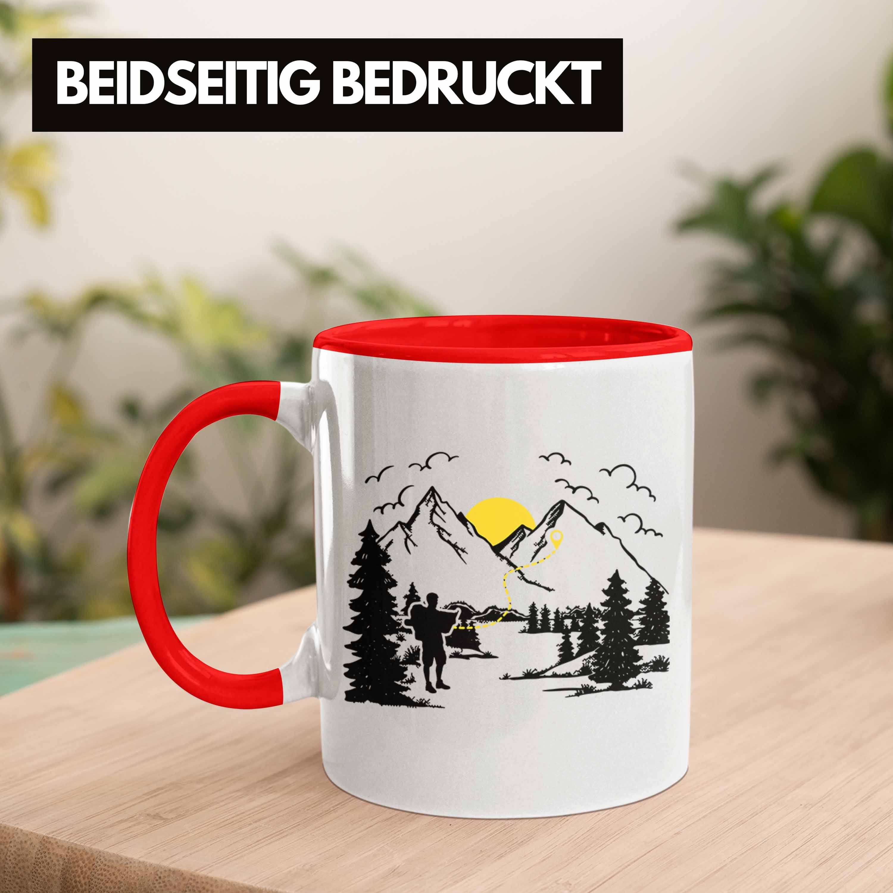 Trendation Tasse Tasse Pfadfinder GPS-Schnitzeljag Geschenkidee Rot Trendation Geocaching Geburtstag Geocacher - Geschenk