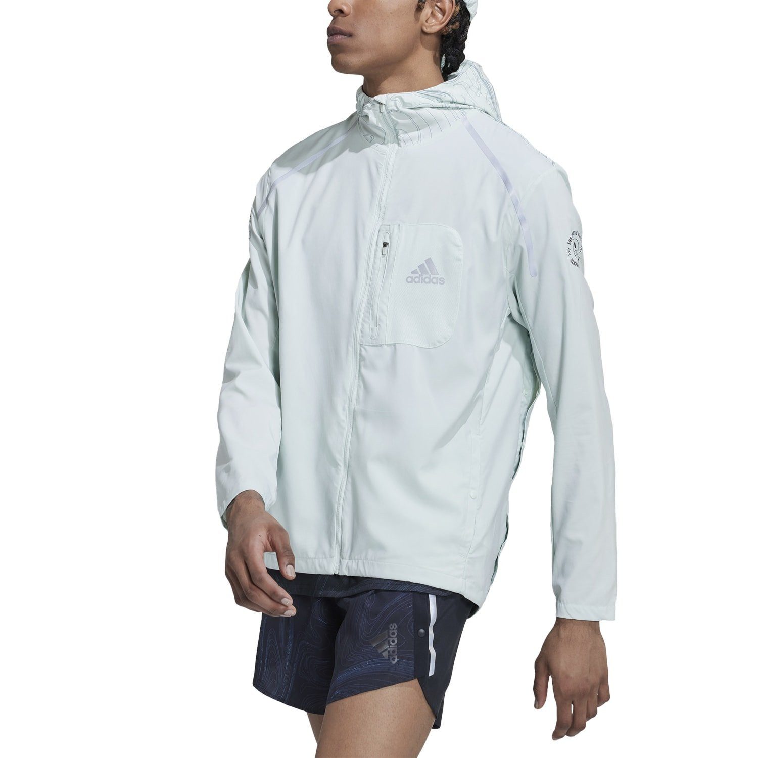 adidas Performance Trainingsjacke Marathon (360° reflektierendes Design, schmal) linengrün Herren