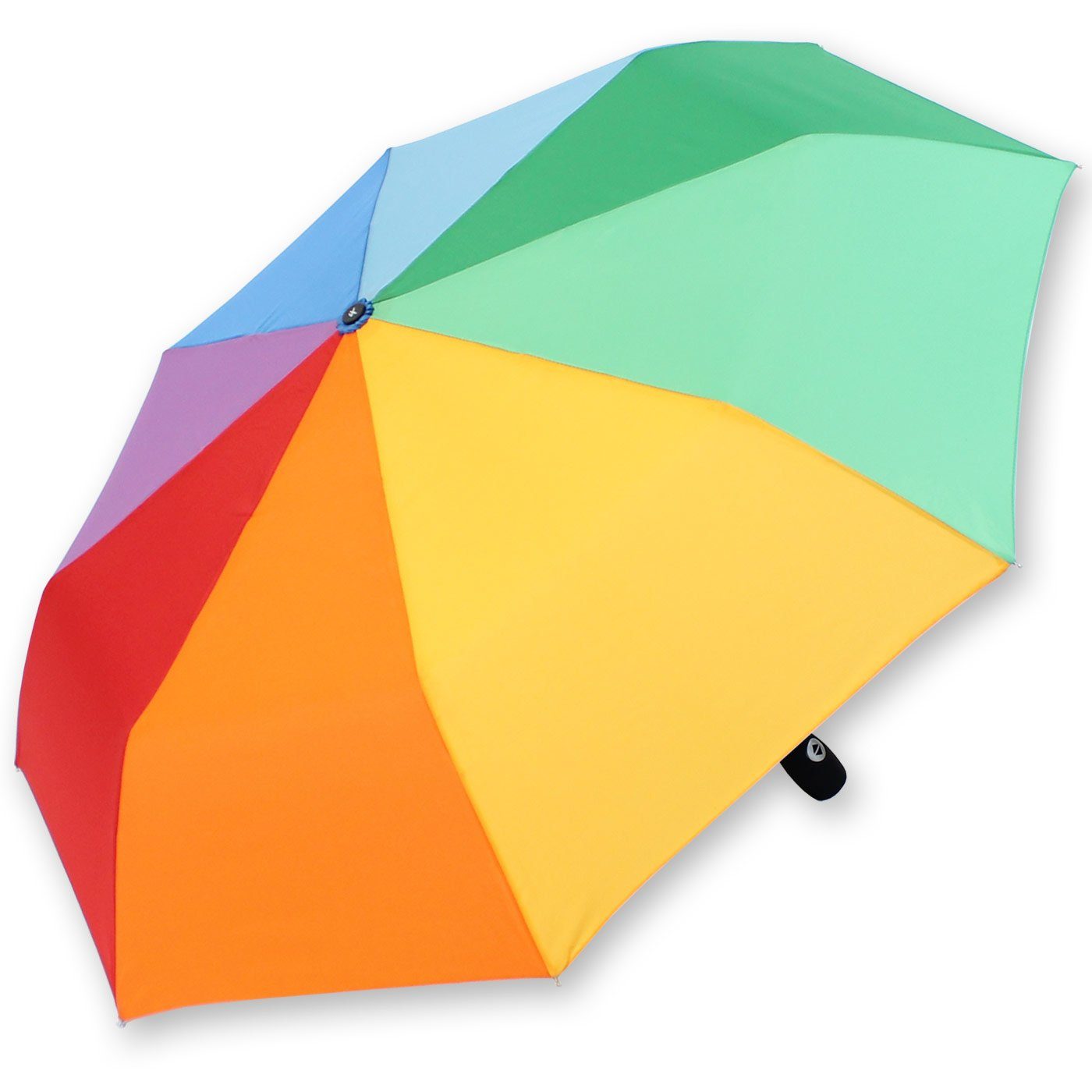 Taschenregenschirm leicht Auf-Zu-Automatik, iX-brella farbenfroh mit Regenbogenschirm Mini