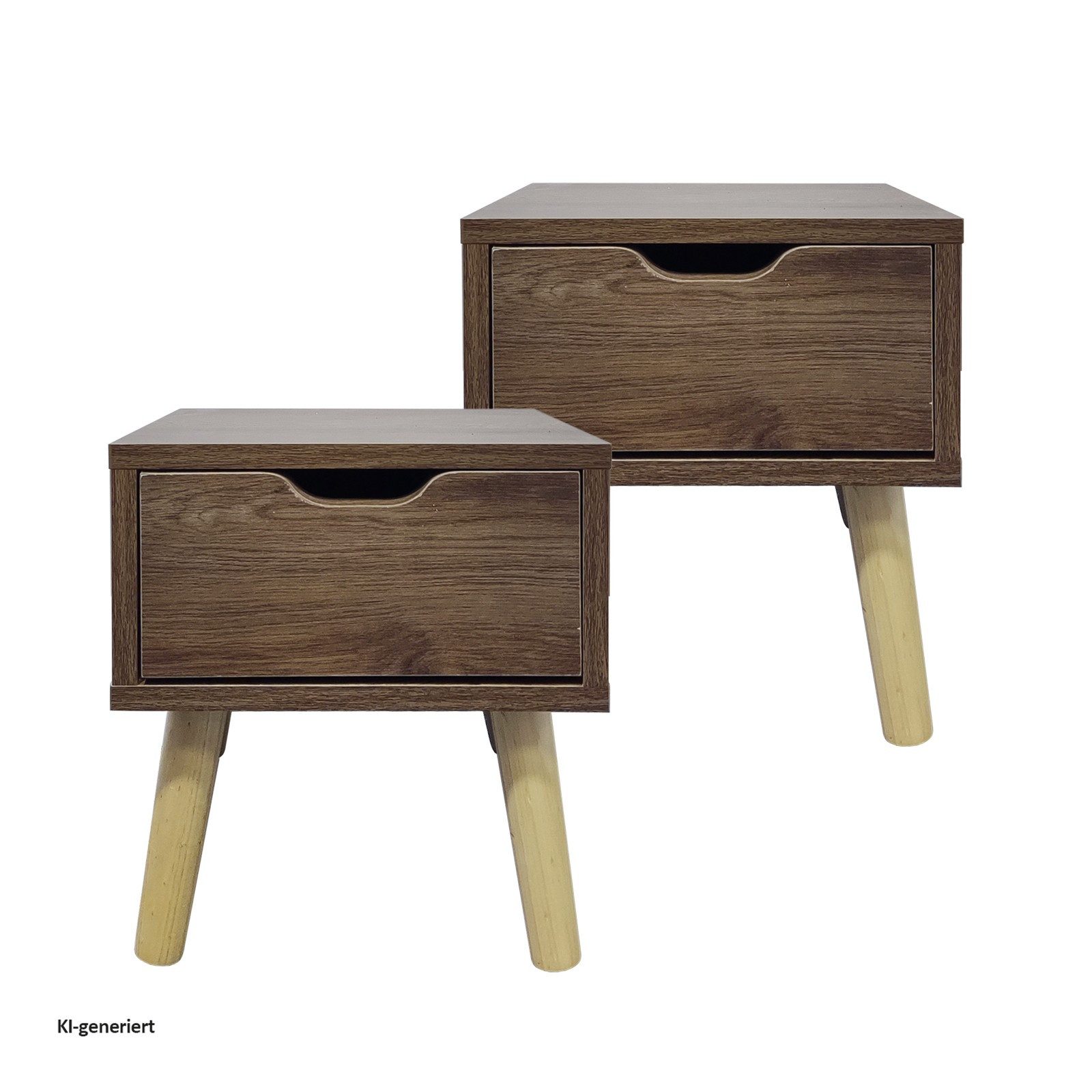 HTI-Living Nachttisch Nachttisch 1 Schublade 2er-Set Thekla Eiche (Set, 2-St., 2 Nachttische), Beistelltisch Kommode