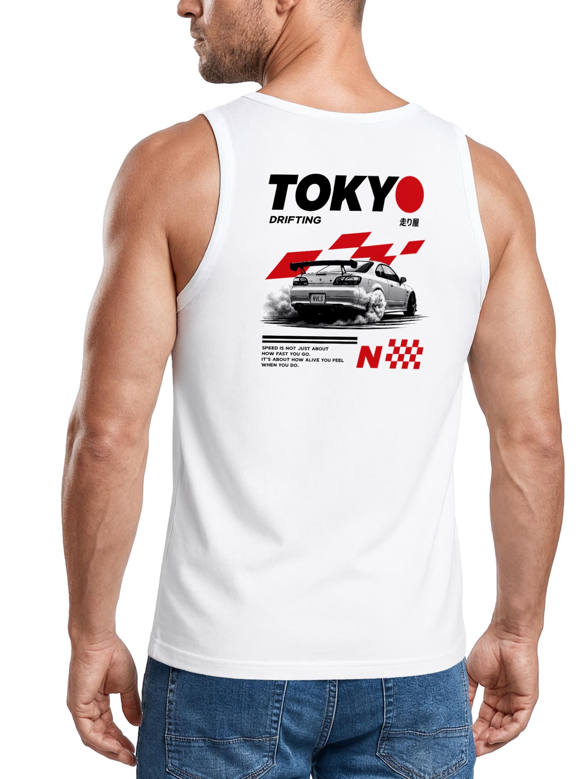 Neverless Tanktop Tanktop Herren mit Grafik-Print - Design Tokyo Drifting- Trägershirt mit Print