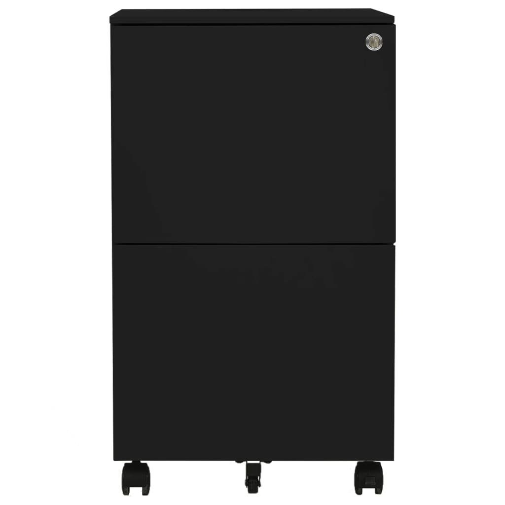 Stahl Rollen cm mit Schwarz Aktenschrank 39x45x67 (1-St) furnicato