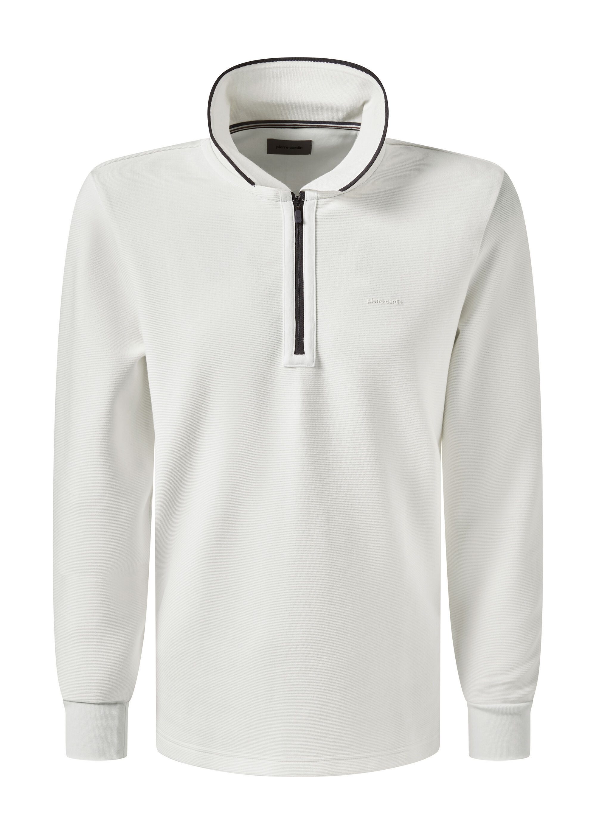 Pierre Cardin V-Ausschnitt-Pullover mit Reißverschluss günstig online kaufen