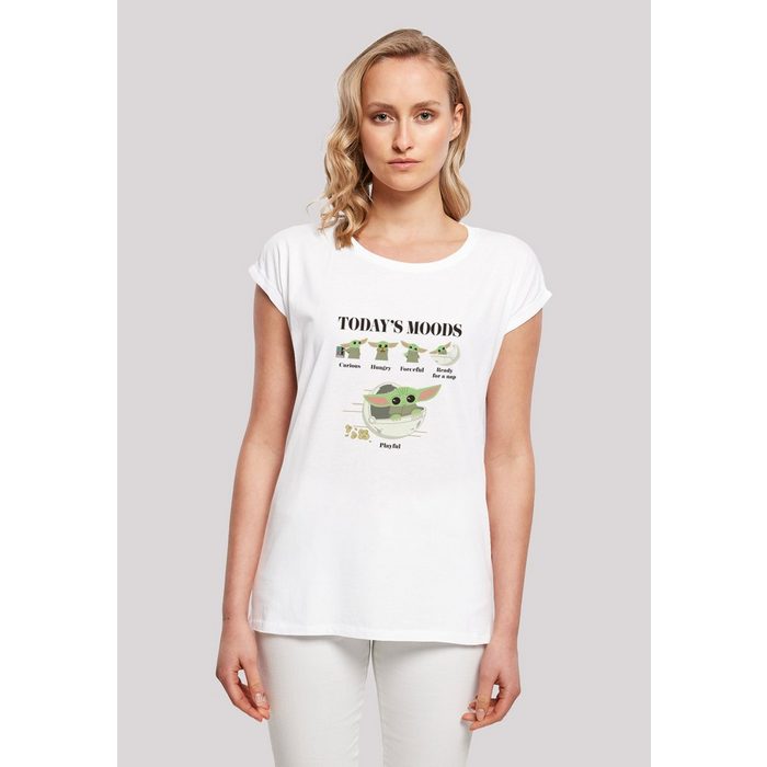 F4NT4STIC T-Shirt 'Star Wars Mandalorian Child Moods' Damen Premium Merch Regular-Fit Kurze Ärmel Bedruckt
