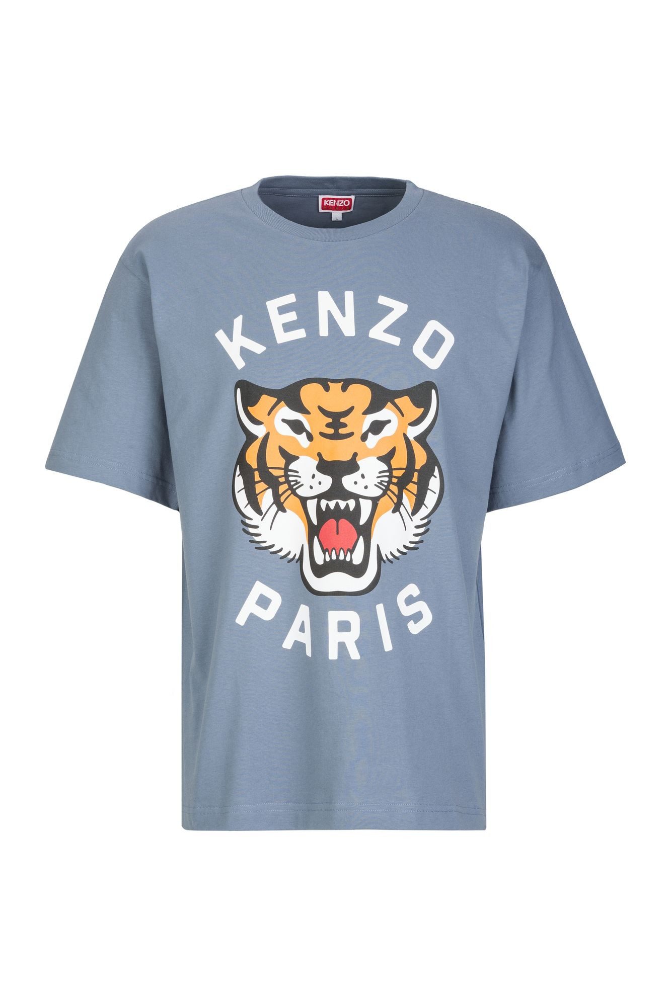 KENZO T-Shirt Tee Oversize Unisex Lucky Tiger Di Cotone