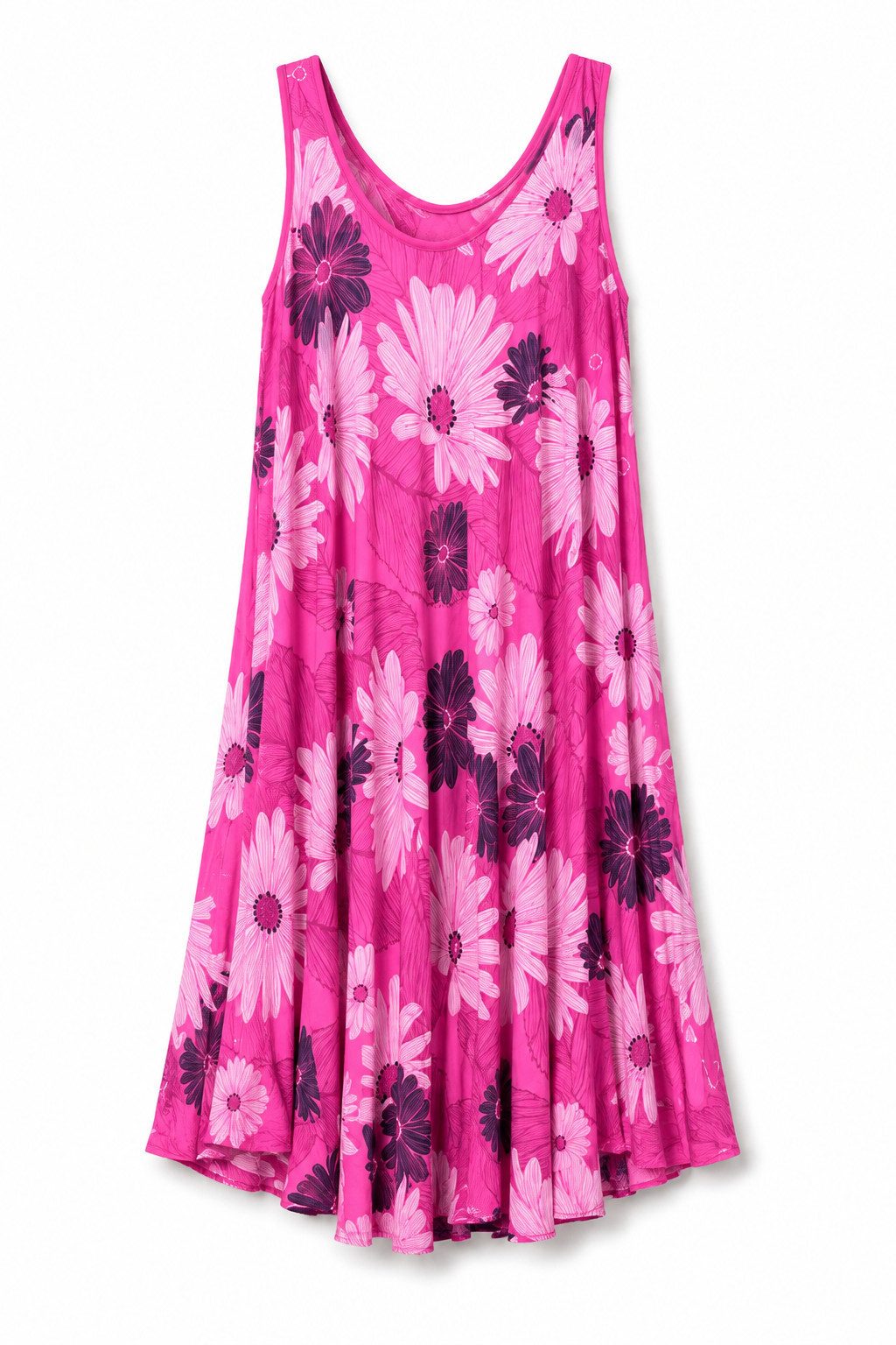 ITALY VIBES Sommerkleid - geblümtes Kleid weich fallend - Damenkleid mit Blumenprint ONE SIZE - passend für Größen M bis XL