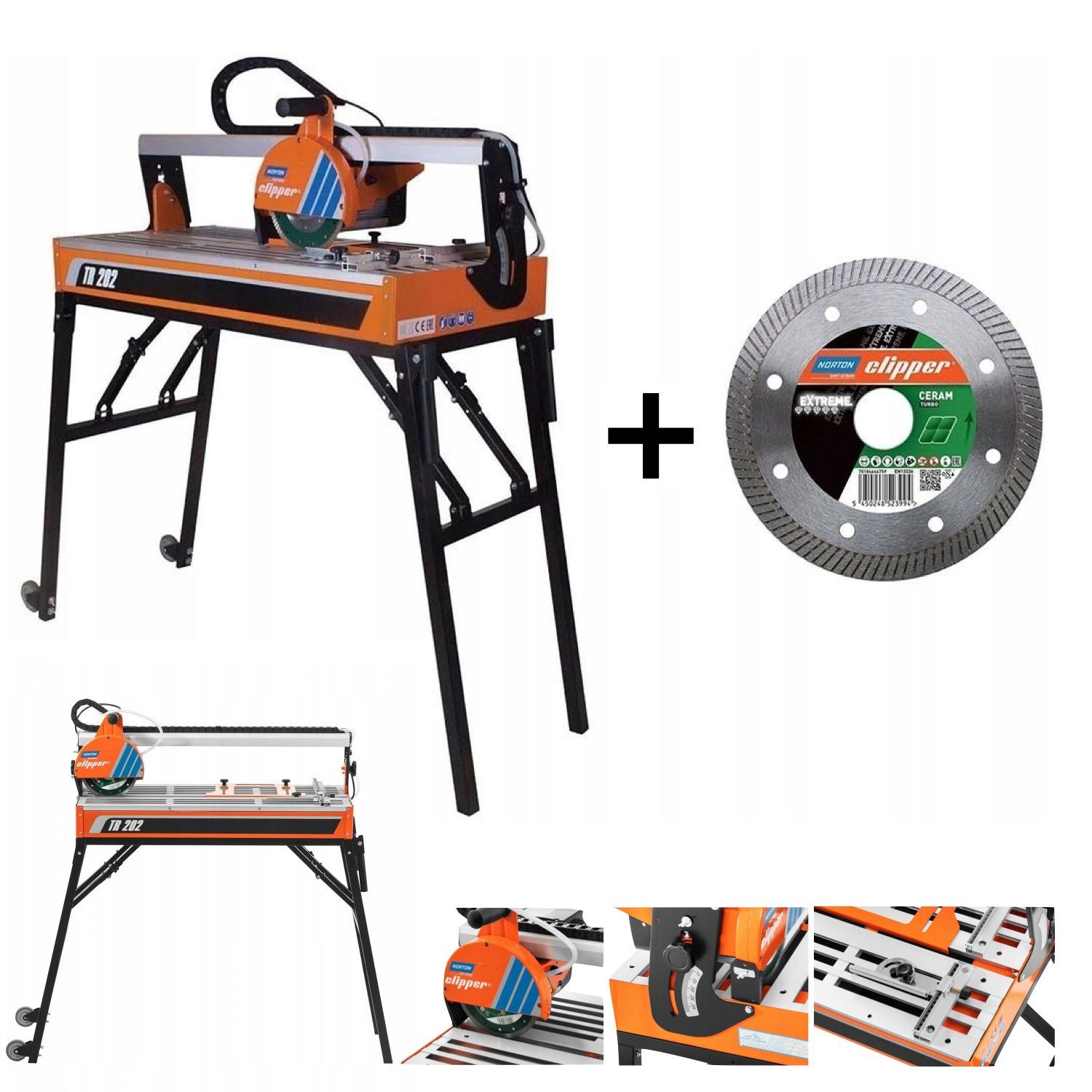 NORTON CLIPPER Fliesenschneidemaschine TR202 Fliesenschneidmaschine Tischsäge Brückensäge