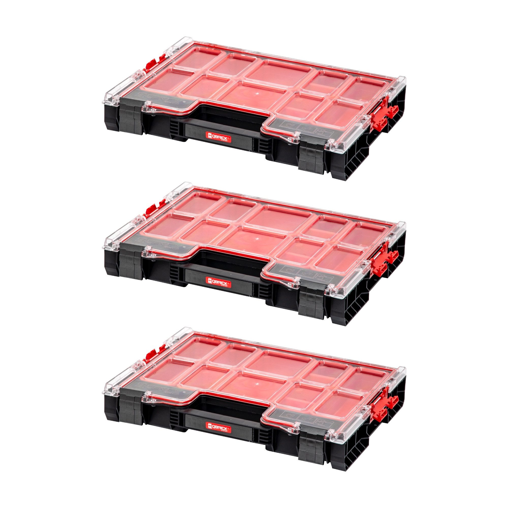QBRICK System Werkzeugkoffer Qbrick System 3x PRO 200 Organizer 452 x 358 x 79 mm 6 l stapelbar IP5