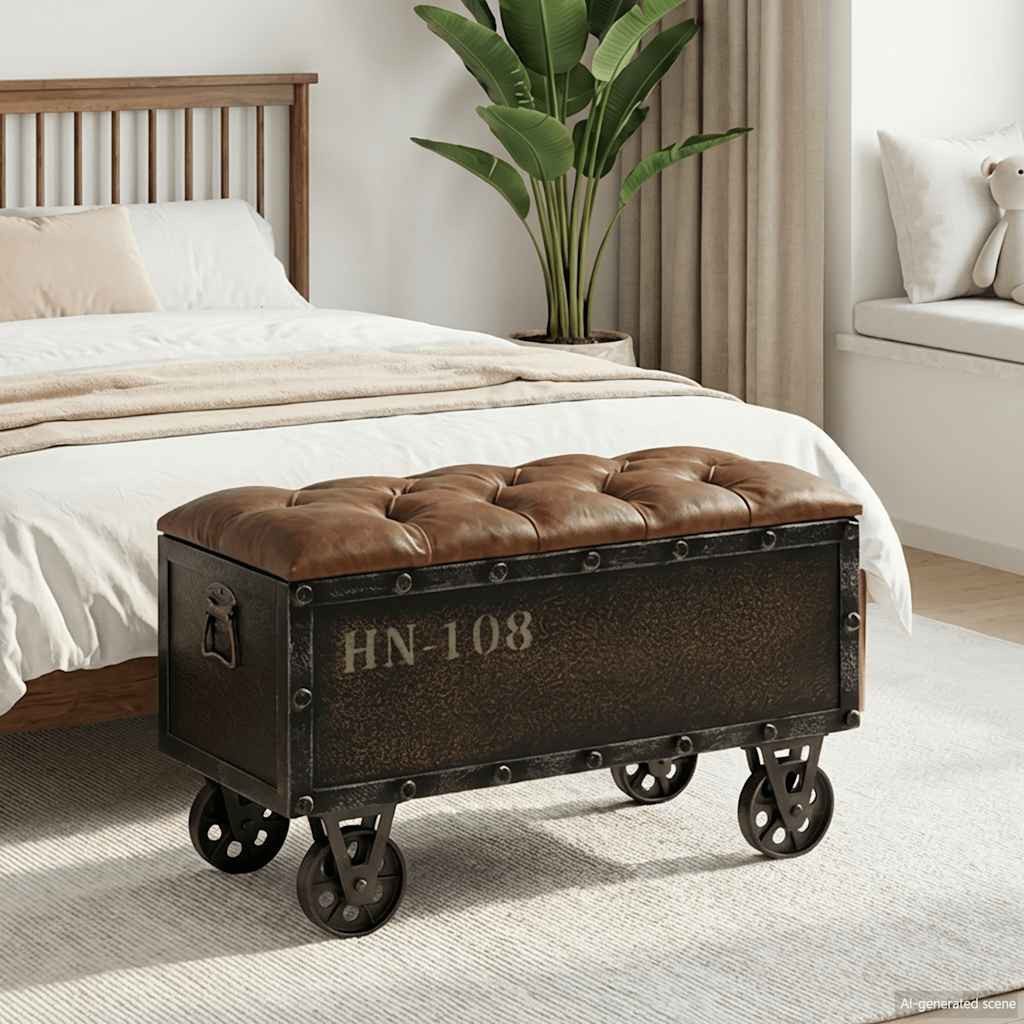 furnicato Truhenbank Vielseitige Aufbewahrungsbank Braun 80,5 x 41 x 50 cm