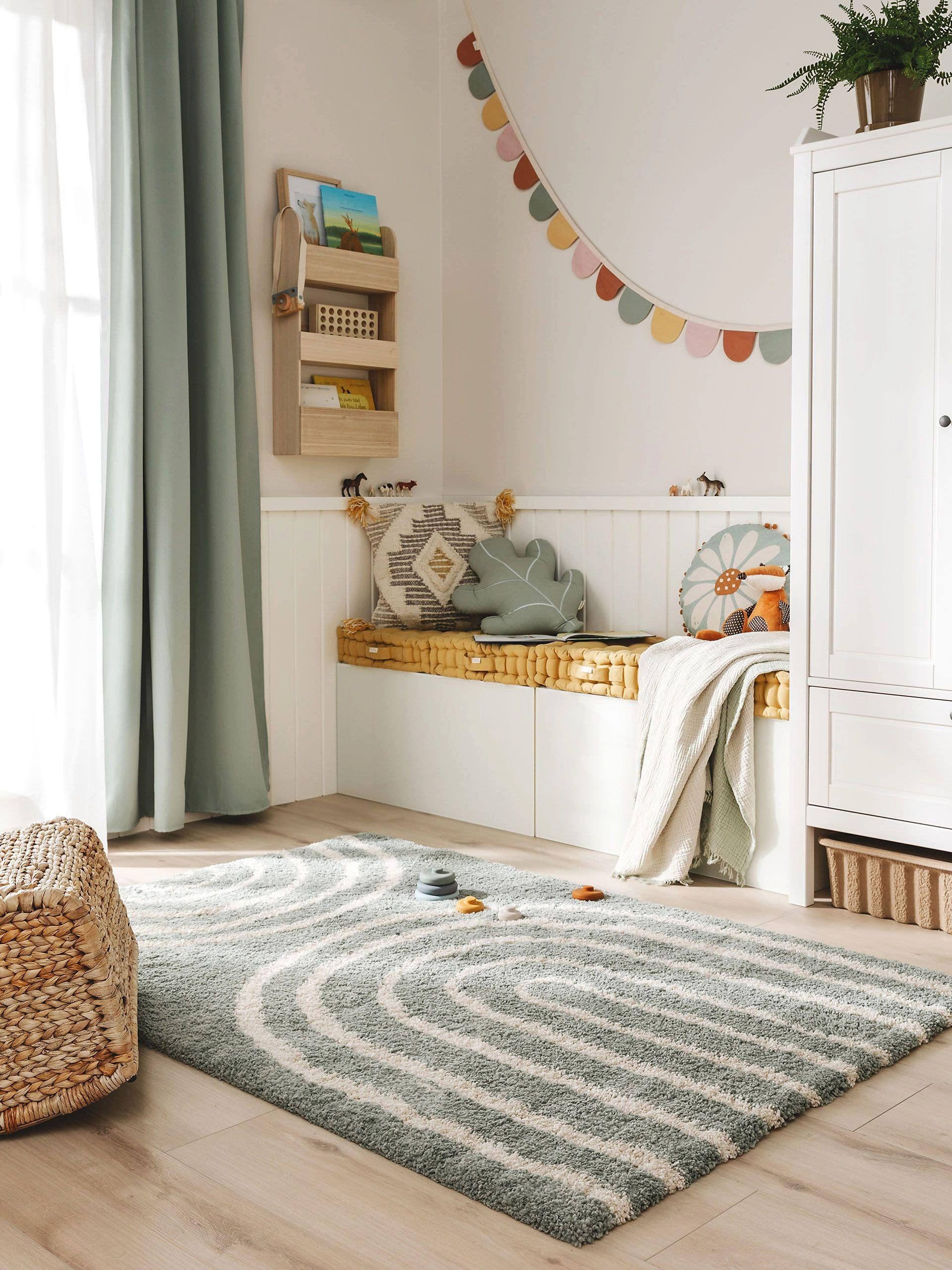 benuta Kinderteppich Gobi, rechteckig, Höhe: 21 mm, Teppich Wohnzimmer, Schlafzimmer, Esszimmer, Flur, Kunstfaser, Cozy