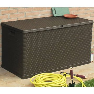 vidaXL Gartenbox Garten-Aufbewahrungsbox Braun 120x56x63 cm PP Rattan