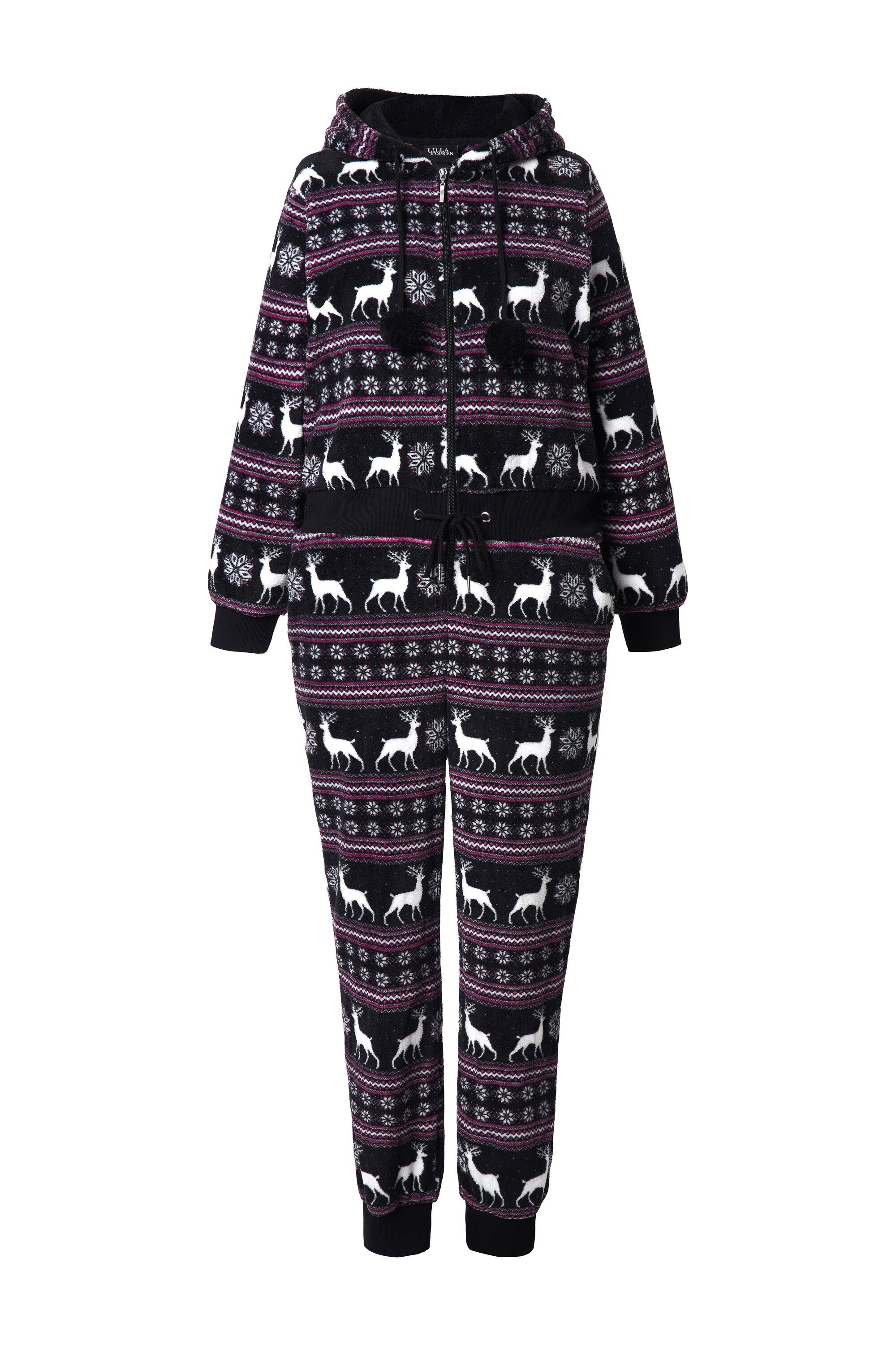 Ulla Popken Overall Homewear-Overall Plüsch Norweger Langarm günstig online kaufen