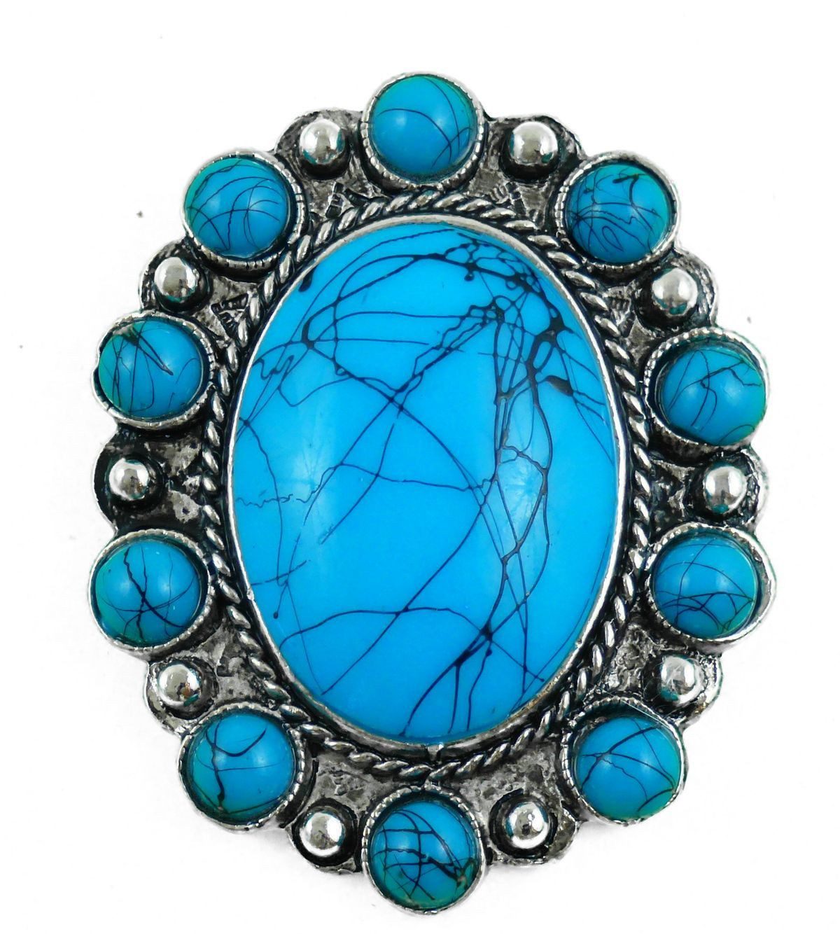Anstecknadel Western-Blume Anstecker Pin Anstecknadel Country türkise Steine
