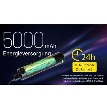 Nitecore LED Taschenlampe MH15 LED Taschenlampe 2000 Lumen mit Powerbank-Funktion