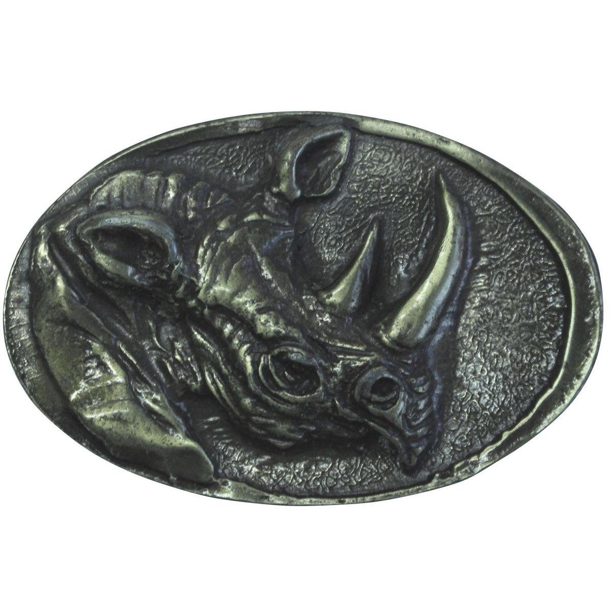 Gürtelschnalle Nashornkopf 4,0 cm - Buckle Wechselschließe Gürtelschließe 40mm - für