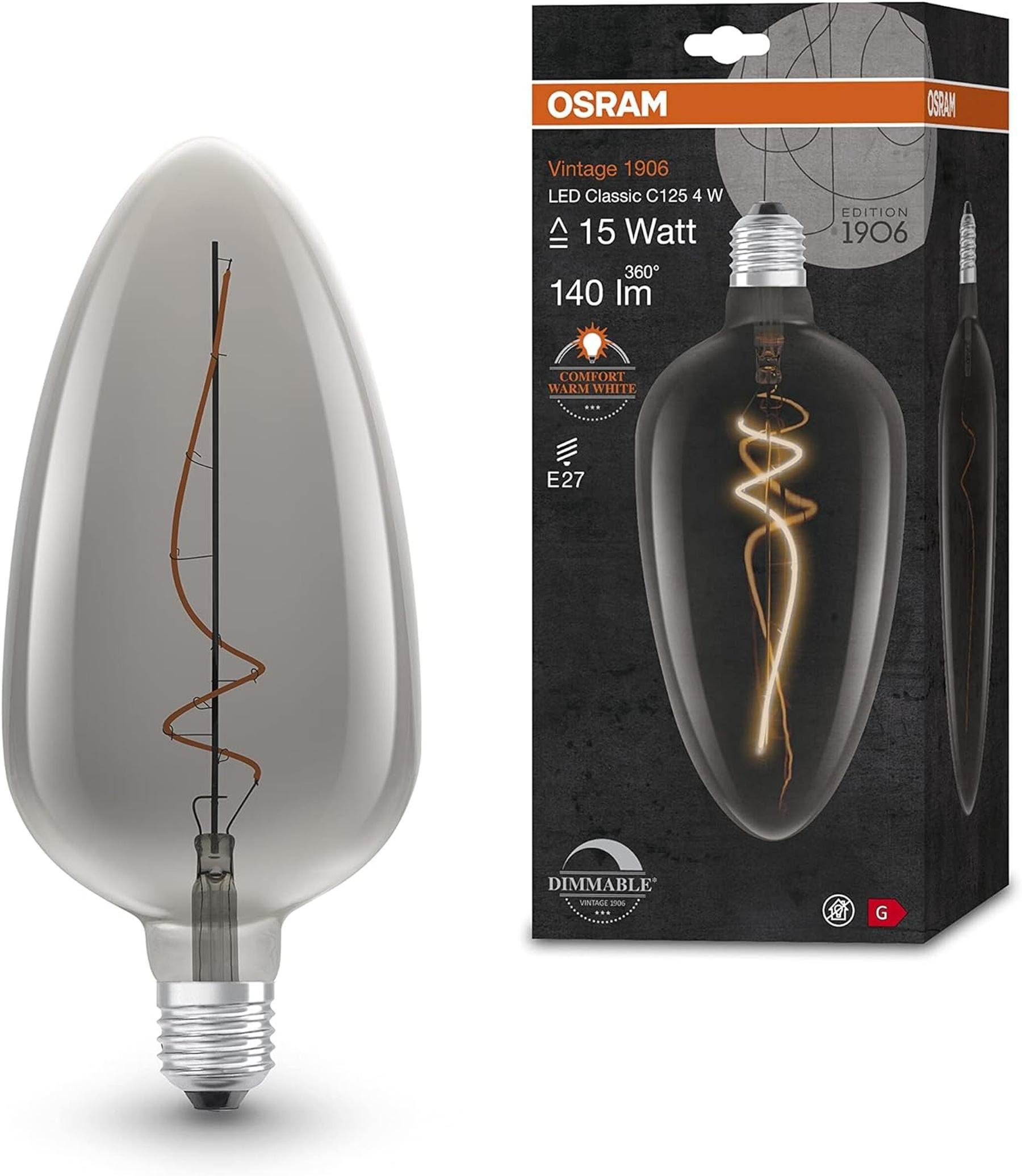 Vintage e27 OSRAM Lamps LED-Leuchtmittel 1906 LED-Lampe Osram Smoke-Tönung,4W,140lm