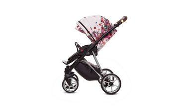 TPFLiving Kombi-Kinderwagen 3 in 1 Musse Light Dark Rose, Baby Buggy Babywanne Autositz, Moskitonetz Regenschutz Kinderwagen Komplettset Gestell Silber