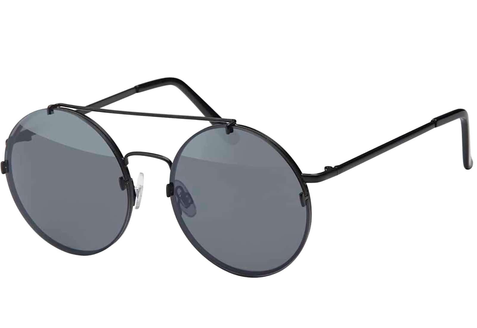 Designer Damen (1-St) und blauen verspiegelten, Rundglas Pilotenbrille Sonnenbrille Eyewear schwarz, BEZLIT Linsen mit balu-grün