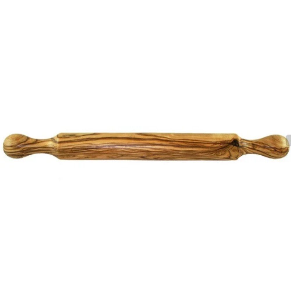 Olivenholz-erleben Teigroller Teigroller KLASSIK (ca. 42 cm) mit Griffen aus Olivenholz Olvienholz, (1-tlg), Ein hochwertiger Alltagsbegleiter – praktisch, schön, immer ein Unikat