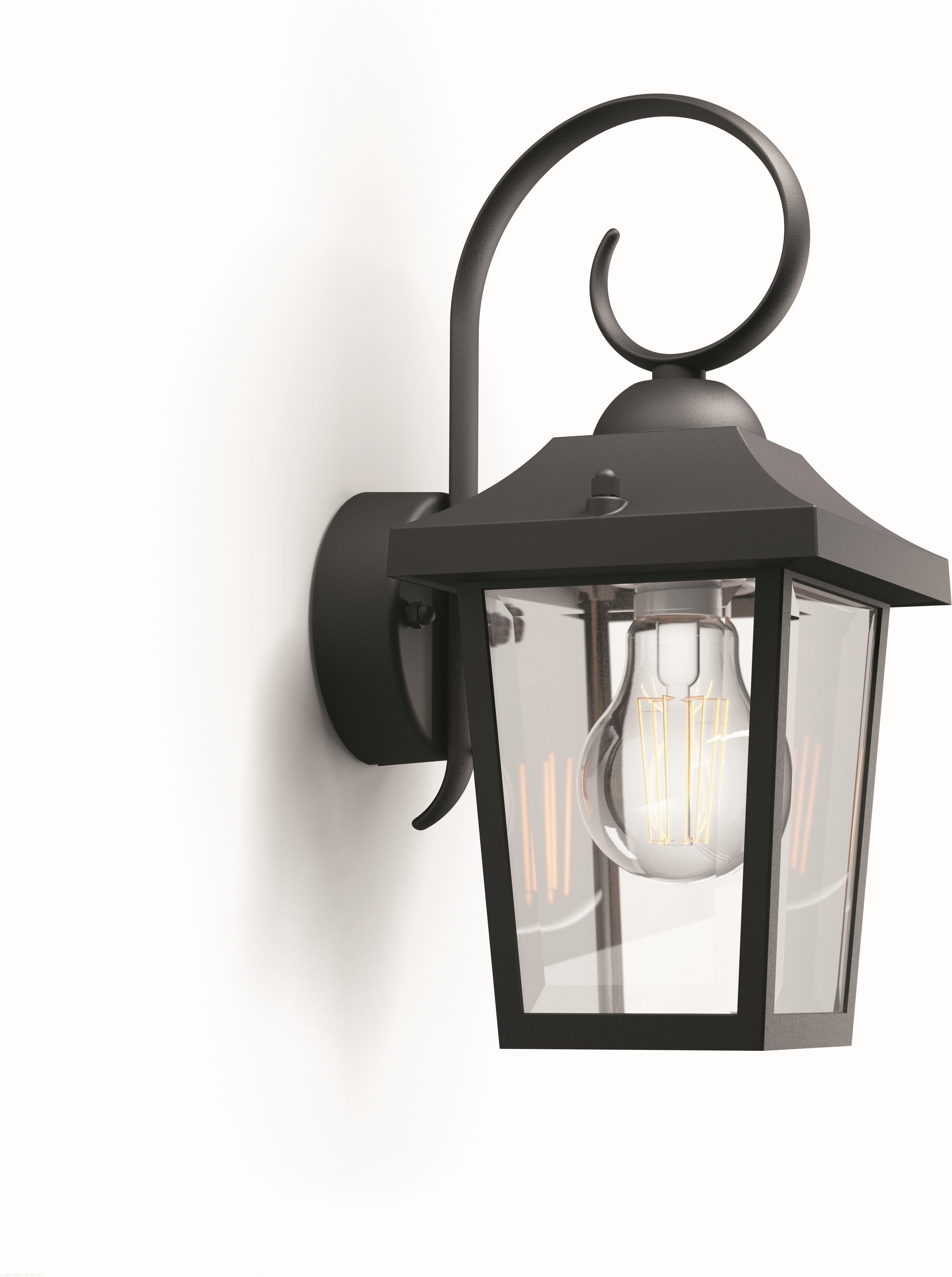 Philips Außen-Wandleuchte Buzzard, 1x60W, ohne Leuchtmittel, schwarz, ohne Leuchtmittel