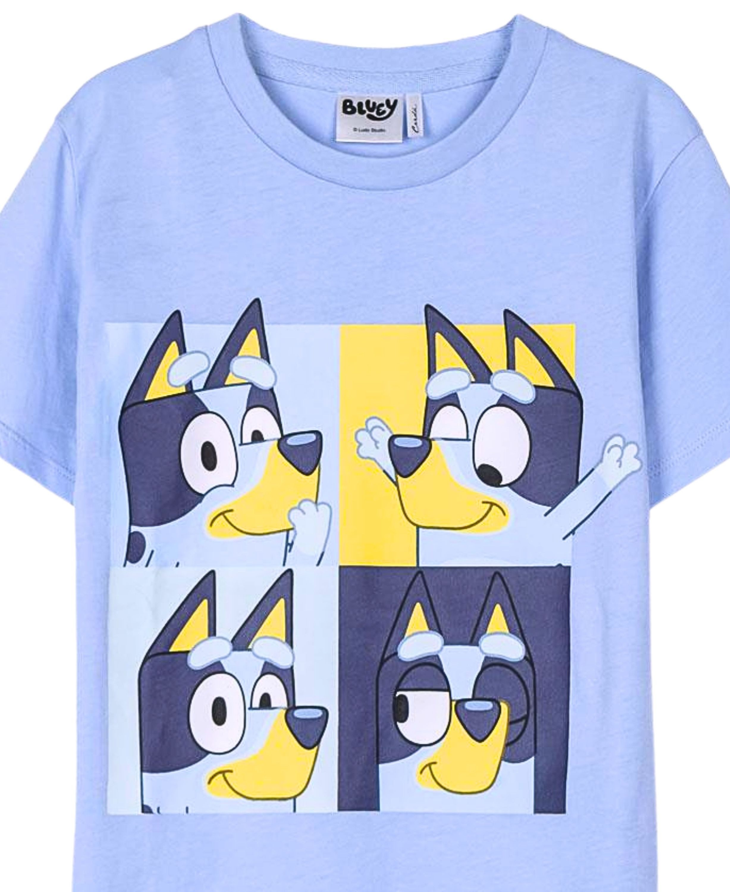 Cerdá T-Shirt Bluey in vier Comic-Motiven Bequemes Jungen-T-Shirt mit geradem Schnitt und normalem Sitz