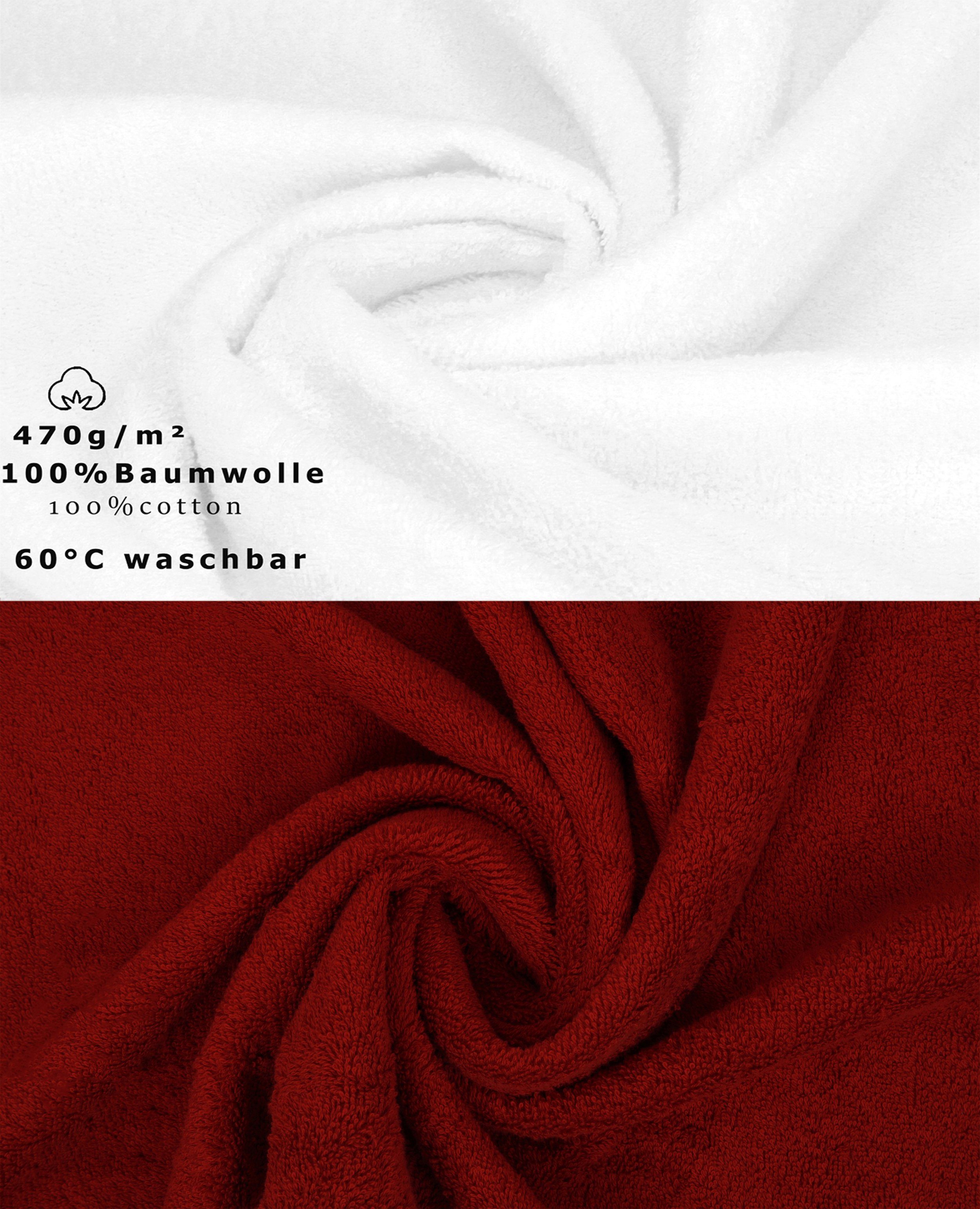 Premium Handtuch Betz Farbe (12-tlg) 100% Handtuch weiß/rubinrot, Set 12-TLG. Set Baumwolle,