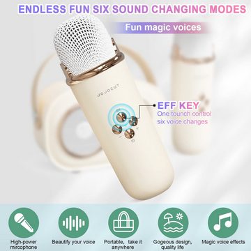 Jioson Mini-Karaoke-Maschine, kabelloser Bluetooth-Lautsprecher Lautsprecher (mit 1 Mikrofonen, für Heimparty,Picknick,Outdoor/Indoor)