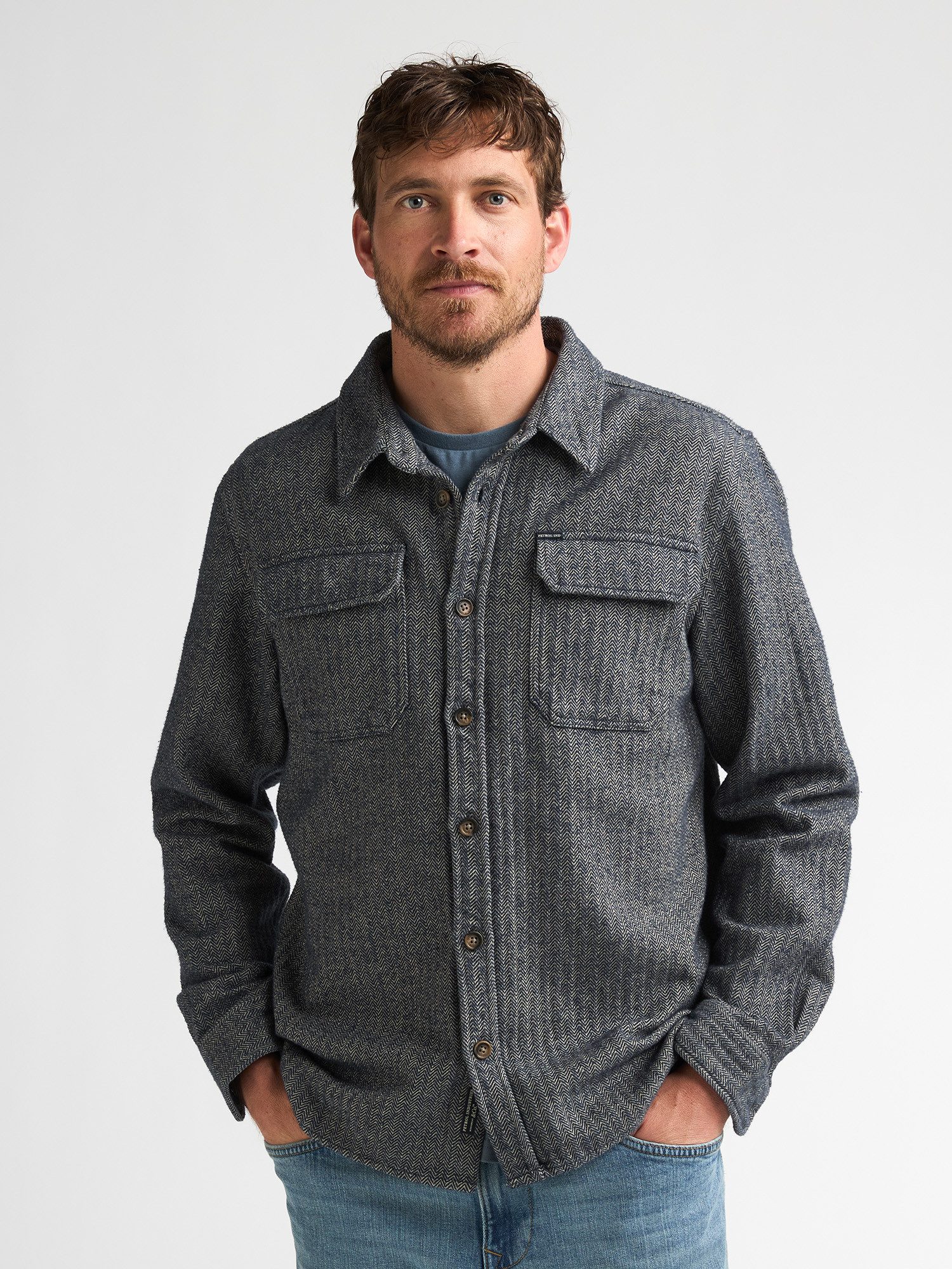 Petrol Industries Langarmhemd Steelline Overshirt Fit