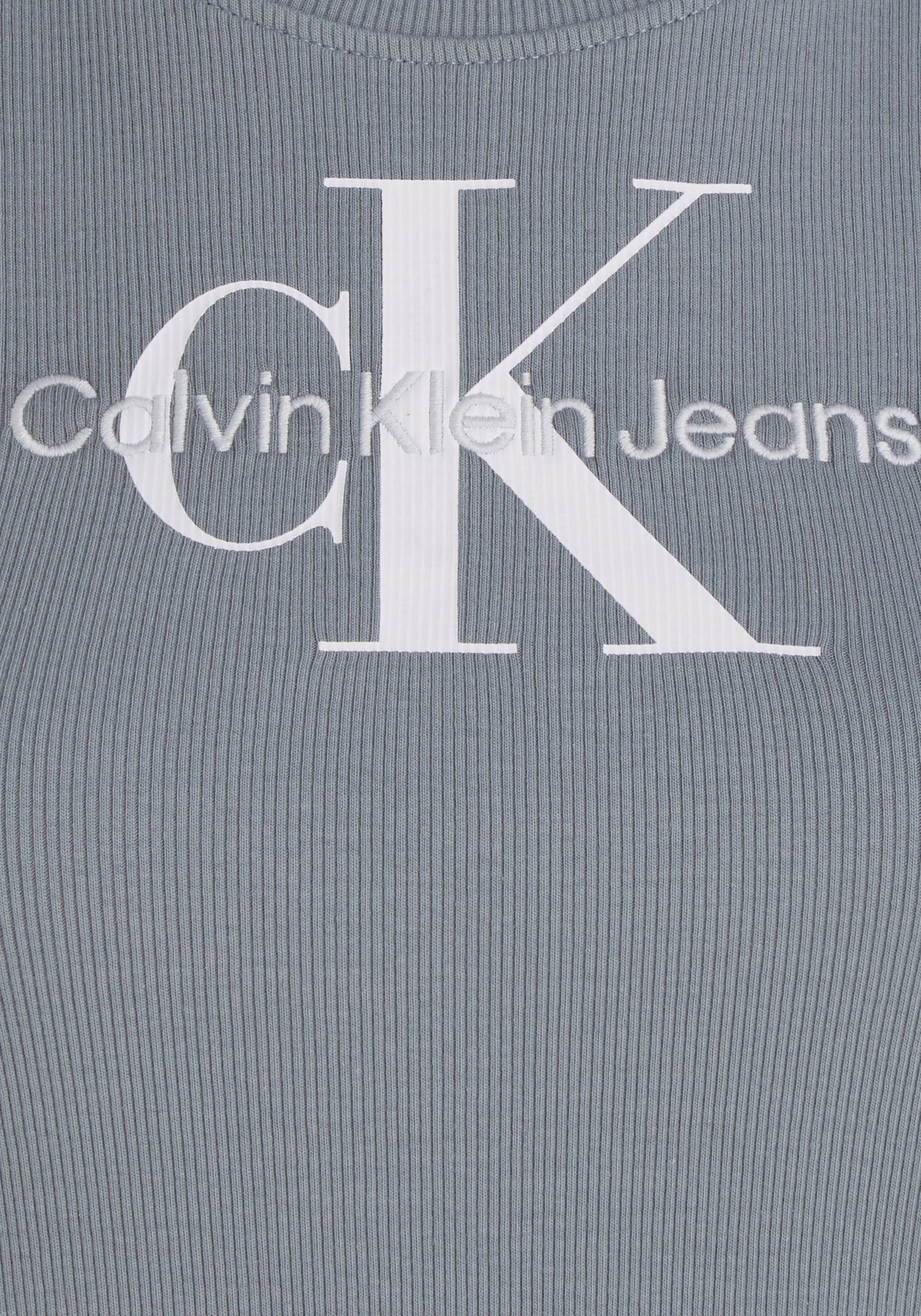 Klein blaugrau Midikleid elastischer Calvin Baumwolle aus Jeans
