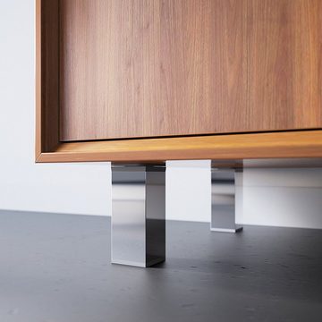 sossai® Möbelfuß Design-Möbelfüße, 4er & 8er Set, höhenverstellbar MFV1, Farbe: Chrom, (4-St), Farbe: Chrom