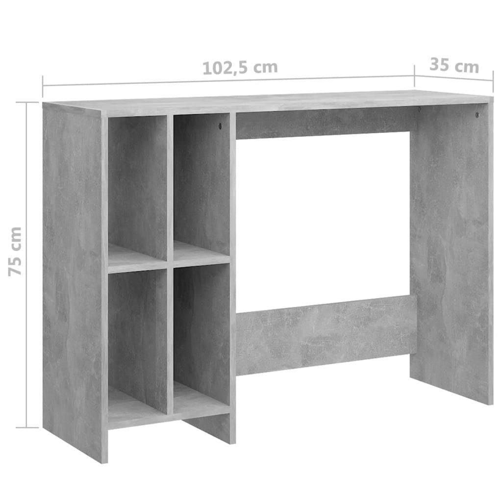 4 (LxBxH: Schreibtisch mit Betongrau in möbelando cm), Fächern 3008168 102,5x35x75