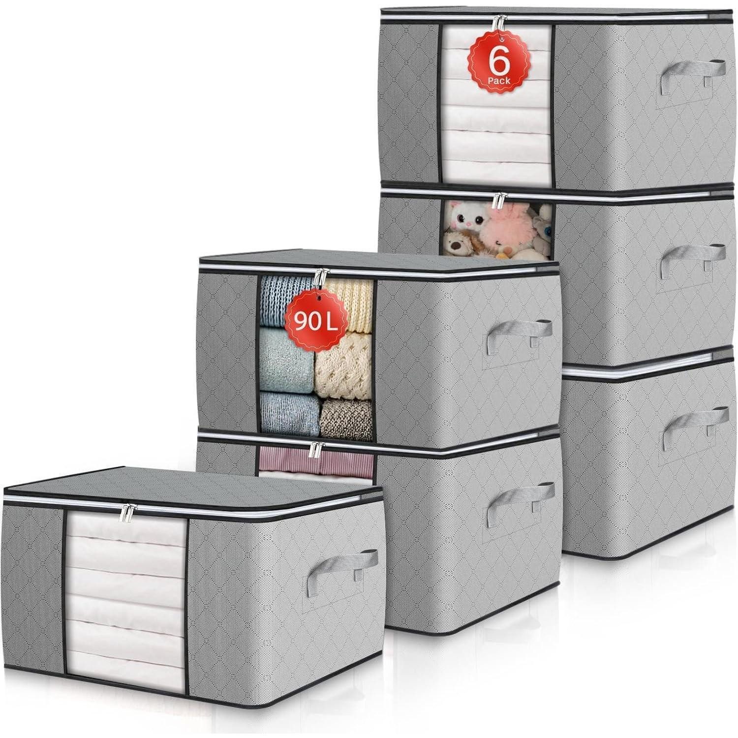 LuxusKollektion Aufbewahrungsbox 6er Set 90L Faltbare günstig online kaufen