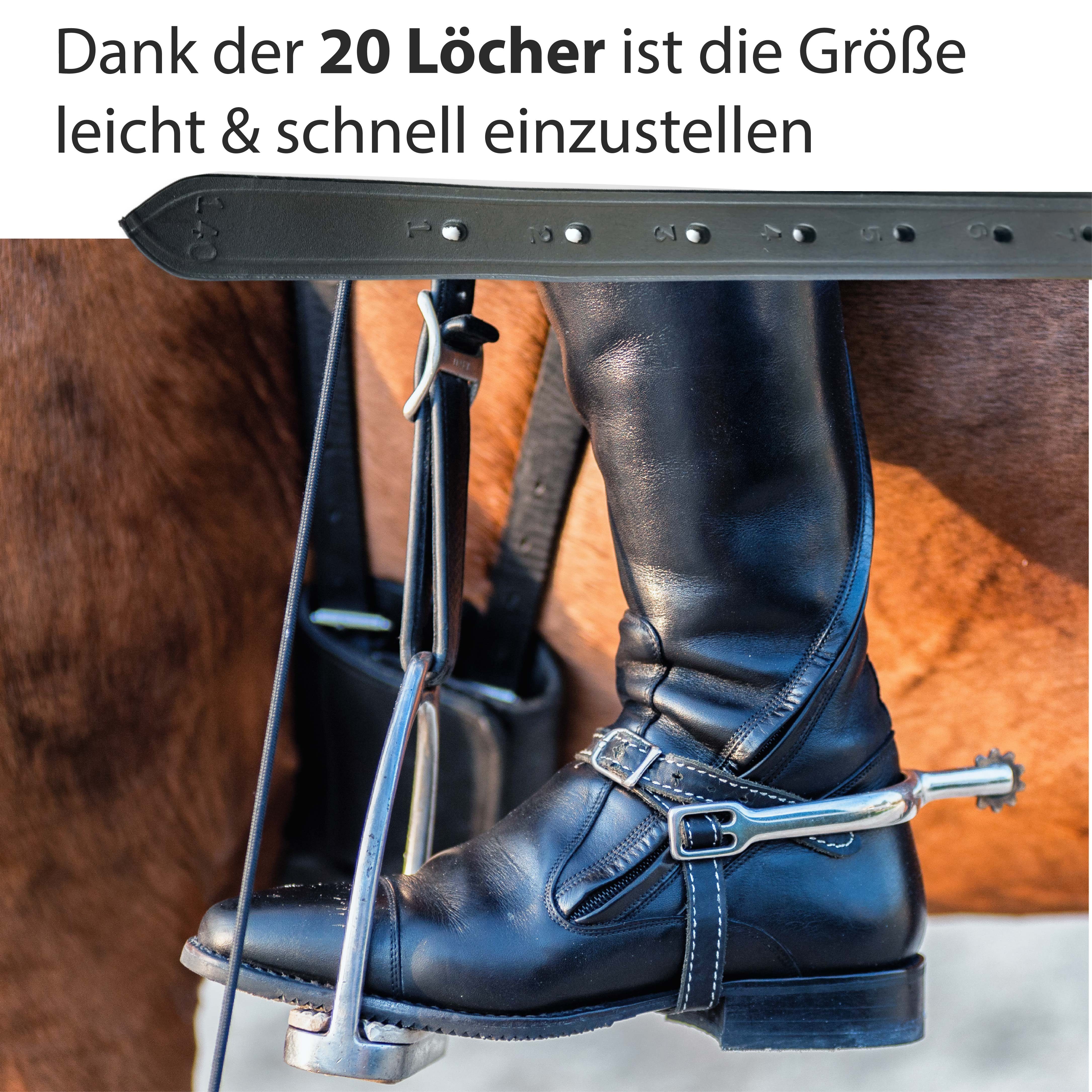 Pferdelinis Steigbügel Steigbügelriemen Leder schwarz Steigbügelriemen Länge 130cm - 160cm