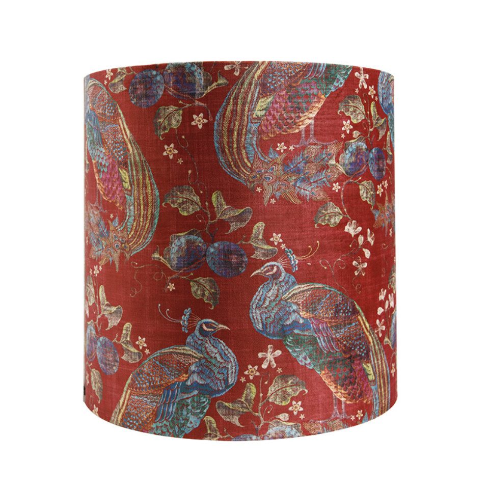 Qazqa Lampenschirm Cilinder velours, QAZQA Lampenschirm, Bunt, Textil, classic-antique