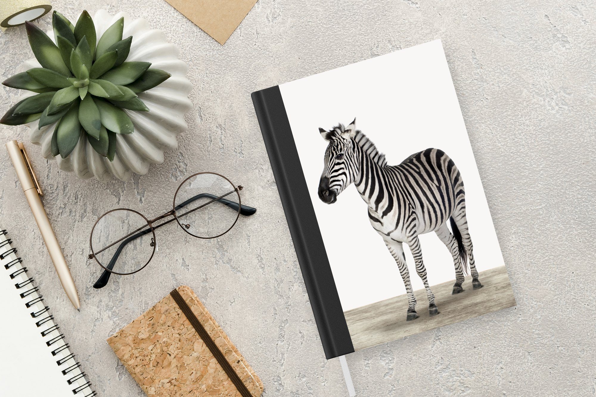 98 Zebra - - Notizheft, Tagebuch, - A5, Kinder Tiere - Journal, Merkzettel, Jungen, Seiten, Haushaltsbuch Mädchen Notizbuch MuchoWow