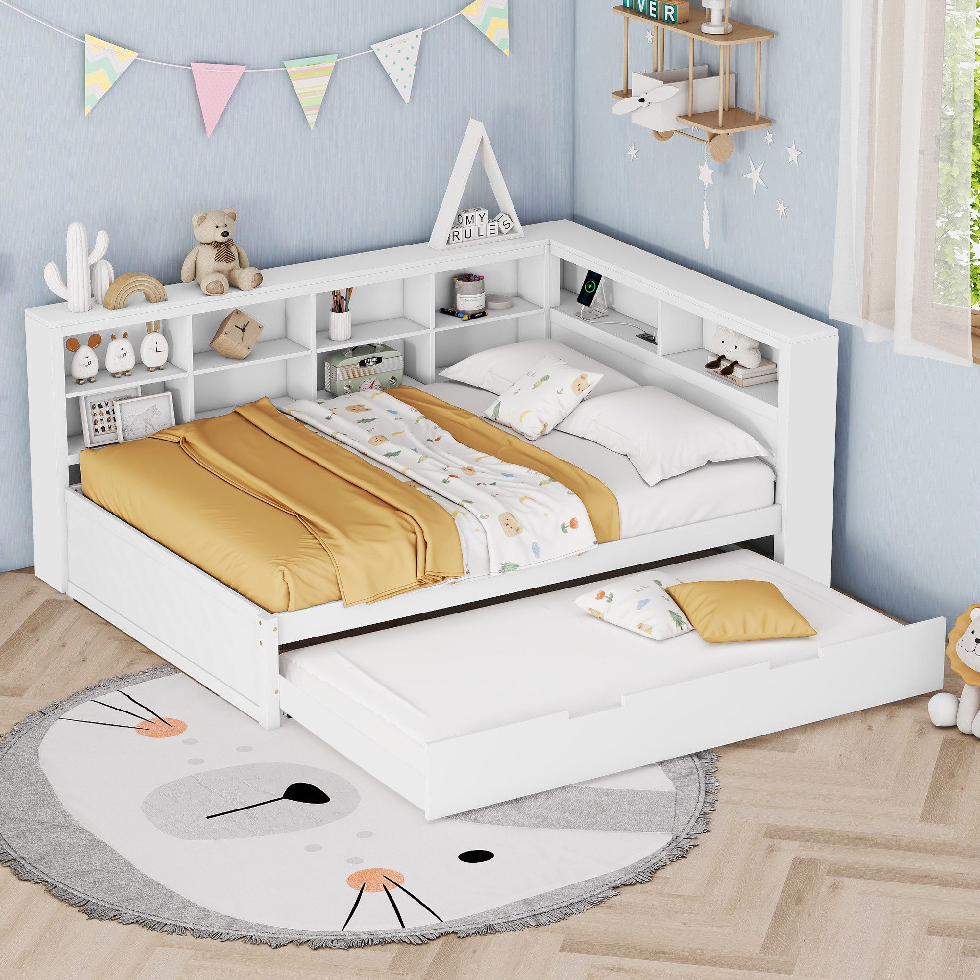 Flieks Massivholzbett, Doppelbett 140x200cm mit Stauraum, günstig online kaufen