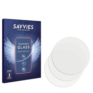 Savvies Panzerglas für Garmin Instinct, Displayschutzglas, 3 Stück, Schutzglas Echtglas 9H Härte klar Anti-Fingerprint