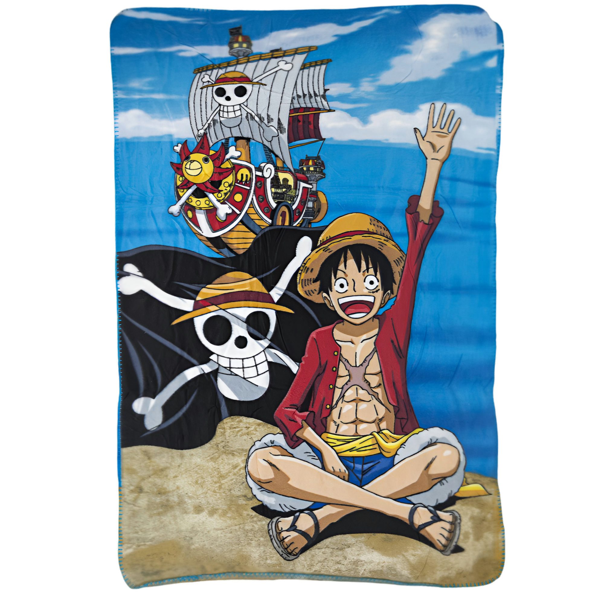 Wohndecke Anime One Piece Ruffy Kinder Fleecedecke leichte Kuscheldecke, One Piece, Gr. 100x140 cm
