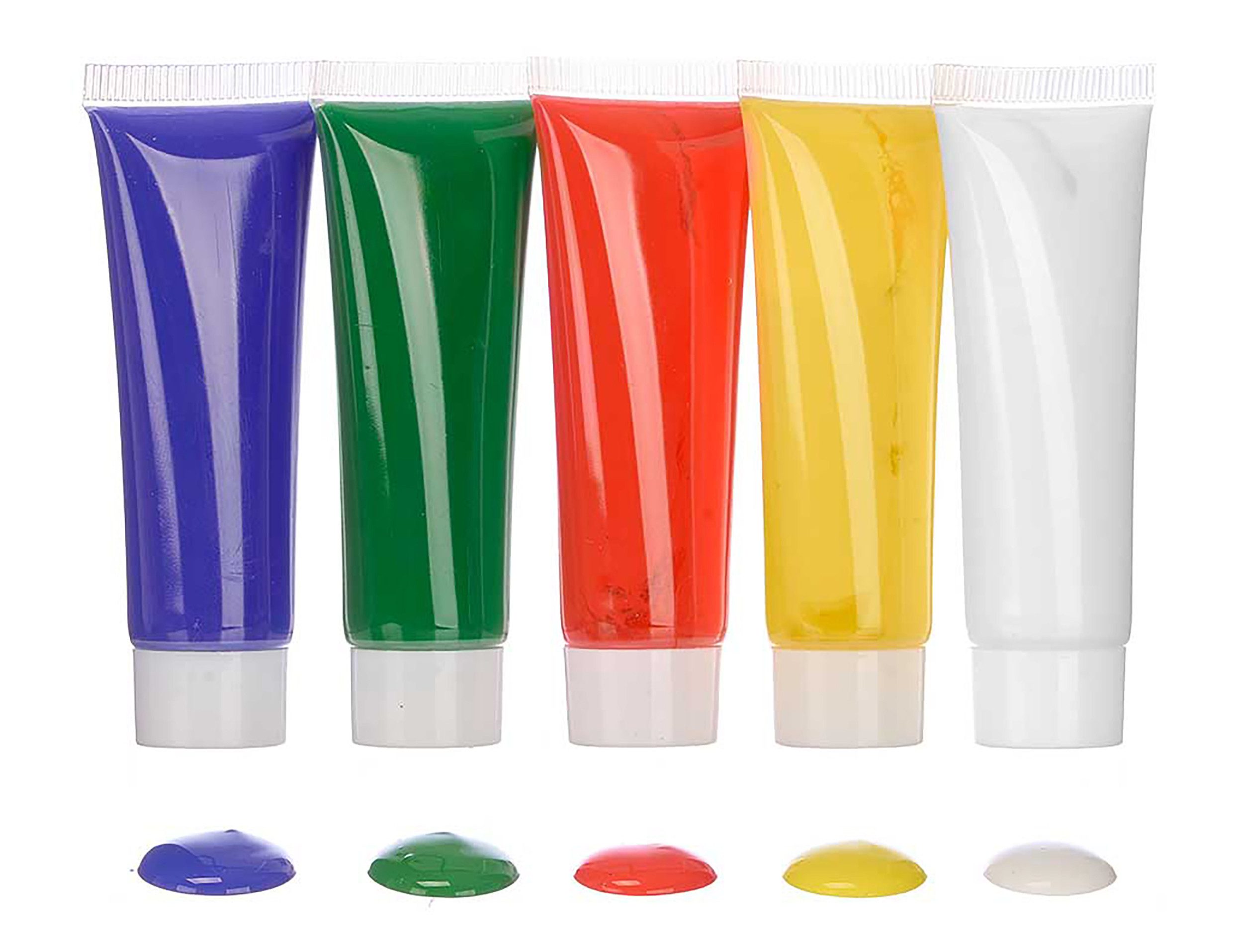 Pincello Plakatfarbe 5 Tuben PLAKATFARBE 30ml ungiftig Malfarben Fingerfarben Tempera 06, Plakat Kinder Bastel Farbe