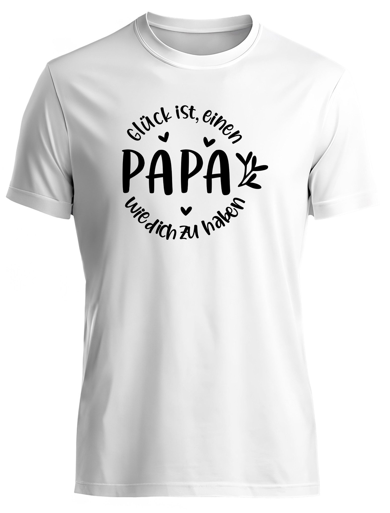 MyDesign24 T-Shirt Papa Vatertag T-Shirt weiss kurzarm Regular Fit i848