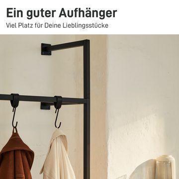 Natural Goods Berlin Kleiderständer Wandkleiderständer, (1 St), Kleiderstange, Wandmontage, Wandsystem als offener Kleiderschrank