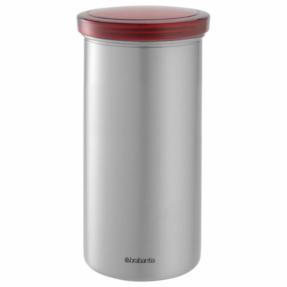 Brabantia Kaffeedose für 18 Pads Matt Edelstahl Deckel rot, Edelstahl, (1-tlg)